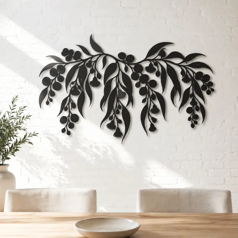 Eucalyptus Cascade Metal Wall Art | Botanical Metal Wall Decor - lifestyle view 4
