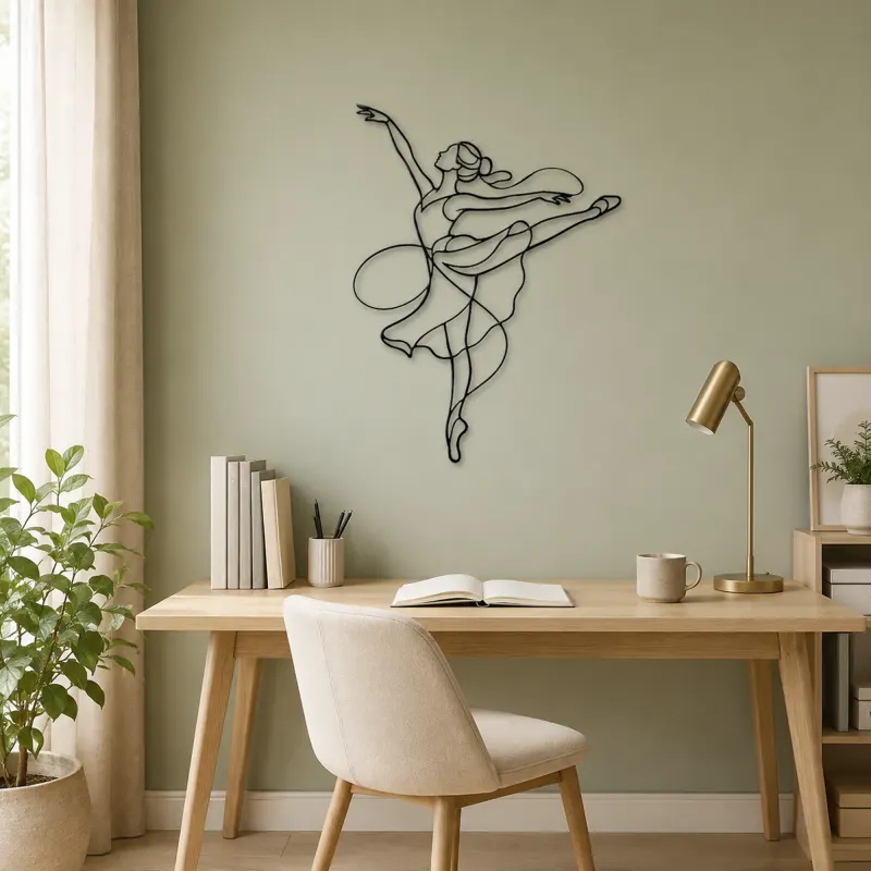 Ballet Attitude Pose Metal Wall Art | Dance Silhouette Wall Decor - lifestyle view 4