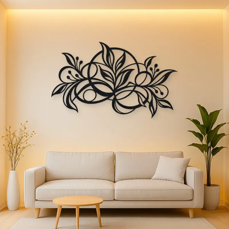 Botanical Abstract Fusion Metal Wall Art | Modern Abstract Metal Decor