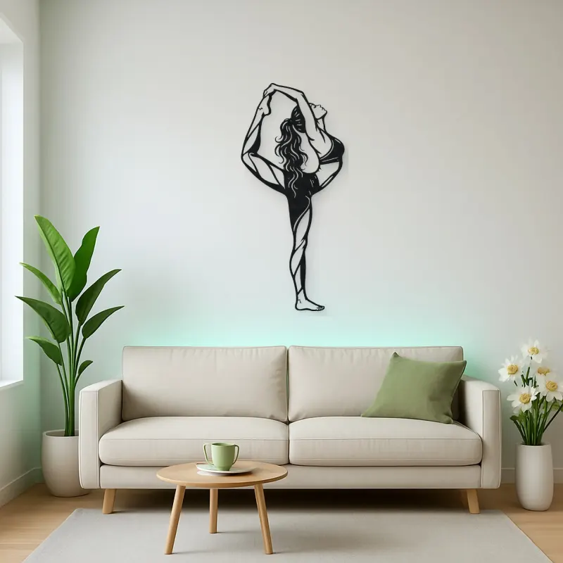 Standing Backbend Metal Wall Art | Movement Silhouette Decor