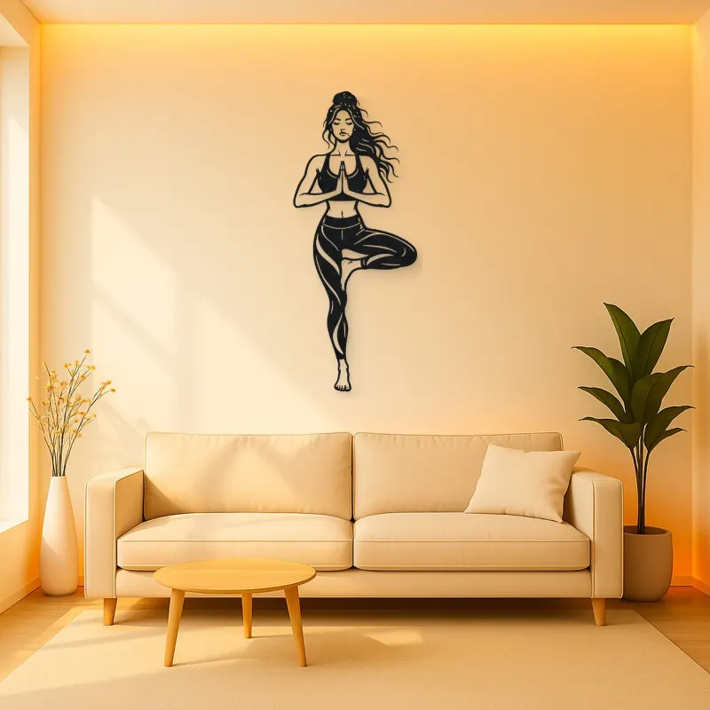 Tree Pose Balance Metal Wall Art | Movement Silhouette Decor