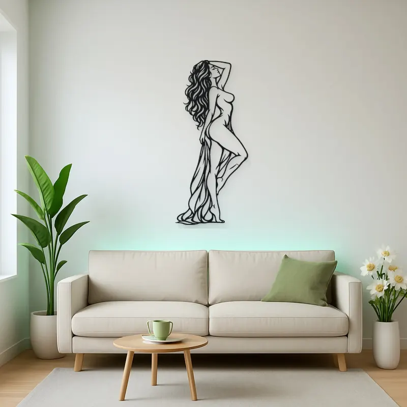 Confident Side Profile Metal Wall Art | Minimalist Woman Line Art