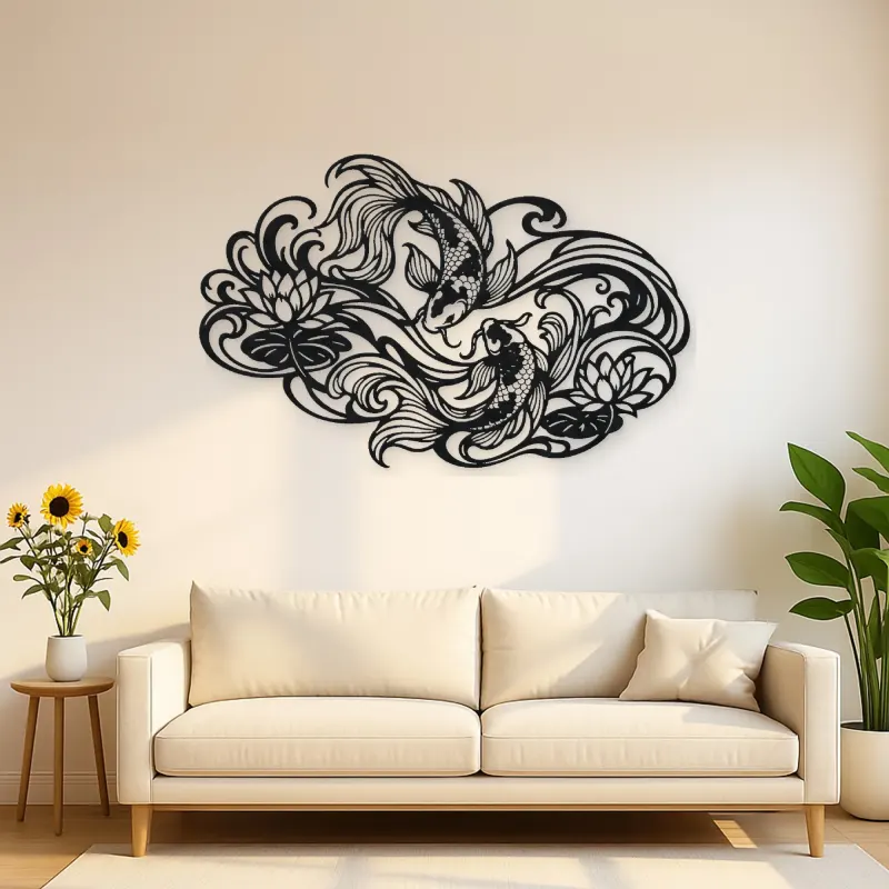 Koi Water Flow Metal Wall Art | Coastal and Nautical Wall Decor