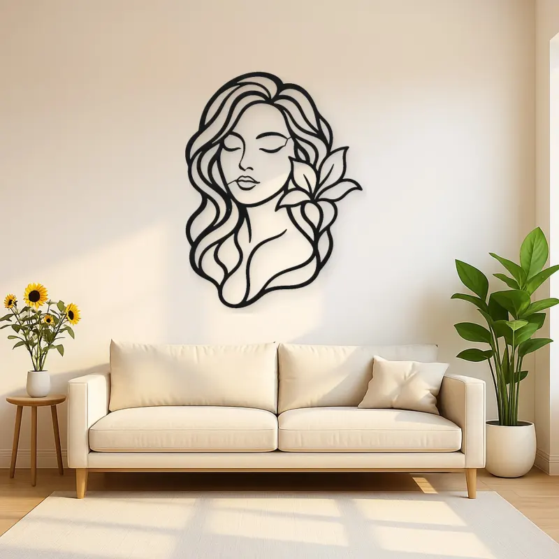 Closed Eyes Serenity Metal Wall Art | Modern Abstract Metal Decor