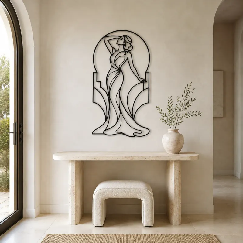 Art Deco Muse Metal Wall Art | Fashion Figure Wall Decor - lifestyle view 3