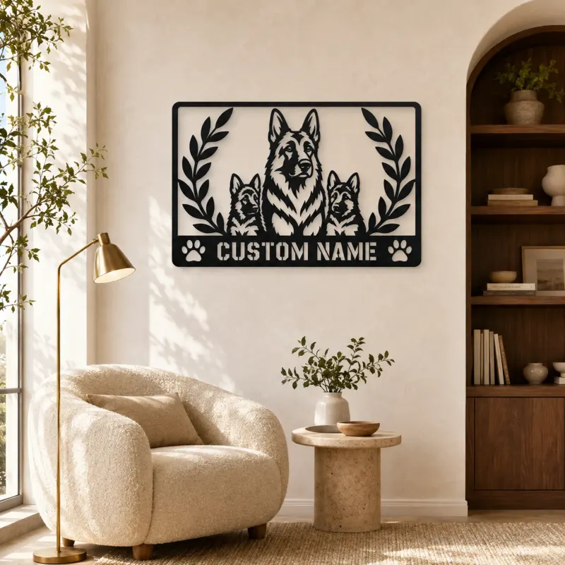 Personalized German Shepherd Family Metal Wall Art - lifestyle view 5