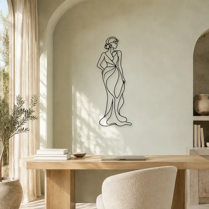 Feminine S Curve Model Metal Wall Art | Fashion Figure Wall Decor - lifestyle view 4