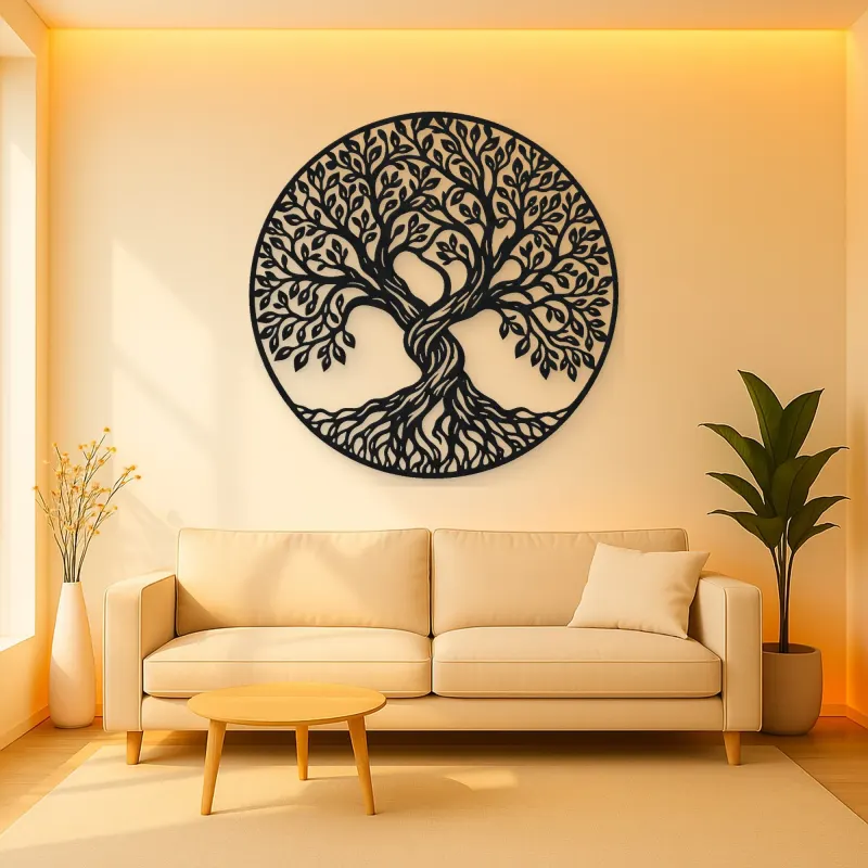 Two Trees Embrace Metal Wall Art | Botanical Metal Wall Decor