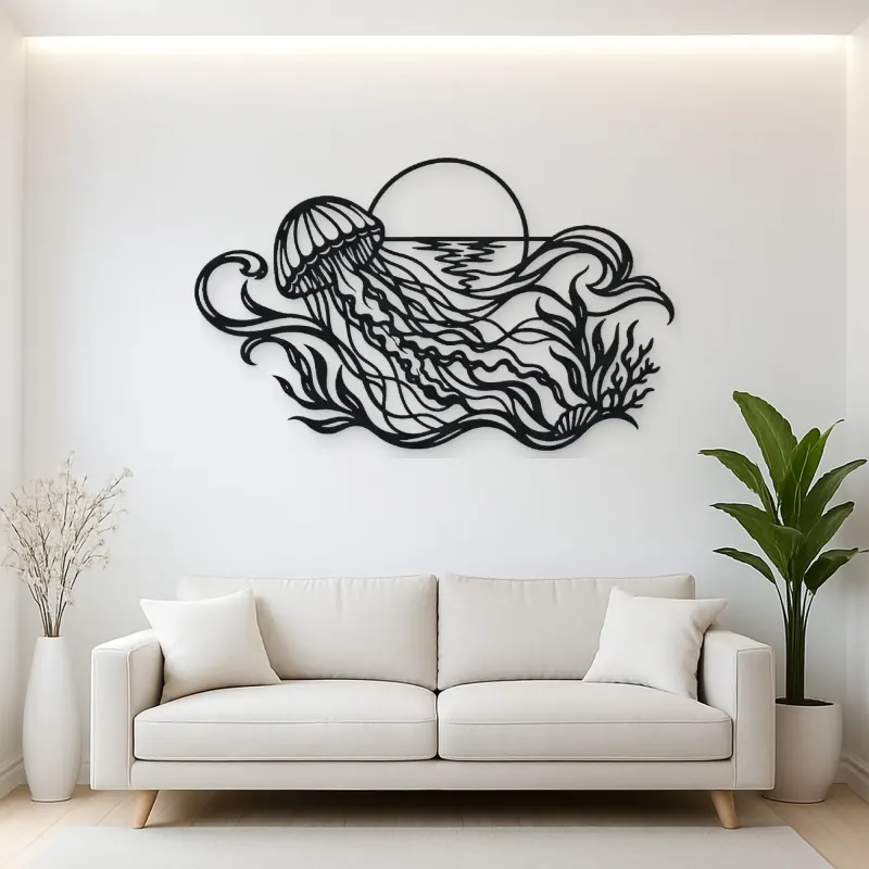 Jellyfish Drift Metal Wall Art | Coastal and Nautical Wall Decor