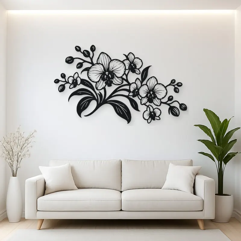 Orchid Elegance Metal Wall Art | Botanical Metal Wall Decor