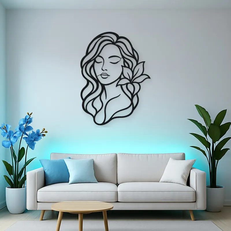 Closed Eyes Serenity Metal Wall Art | Modern Abstract Metal Decor