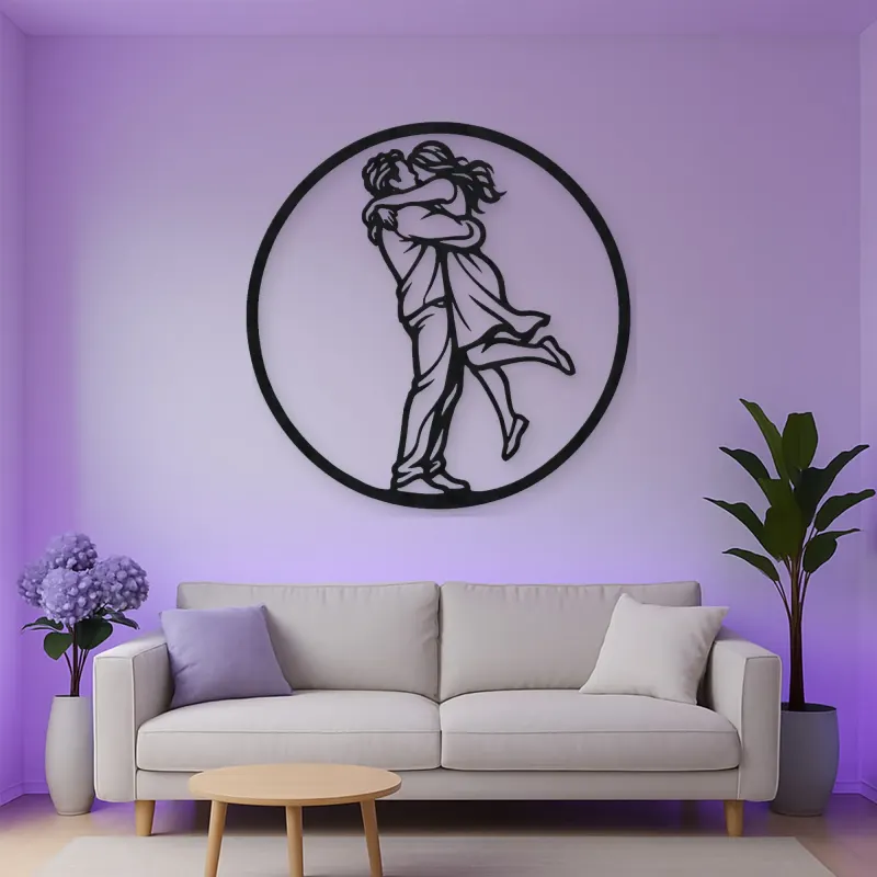 Long Distance Reunion Metal Wall Art | Romantic Couple Decor