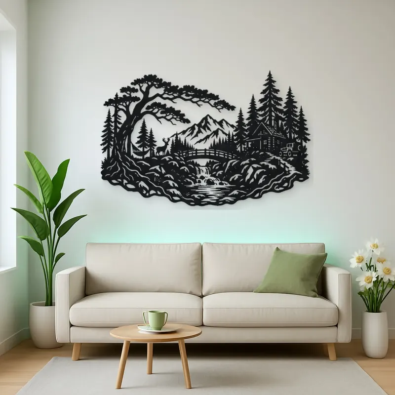 Secret Forest Bridge Metal Wall Art | Travel and City Wall Decor