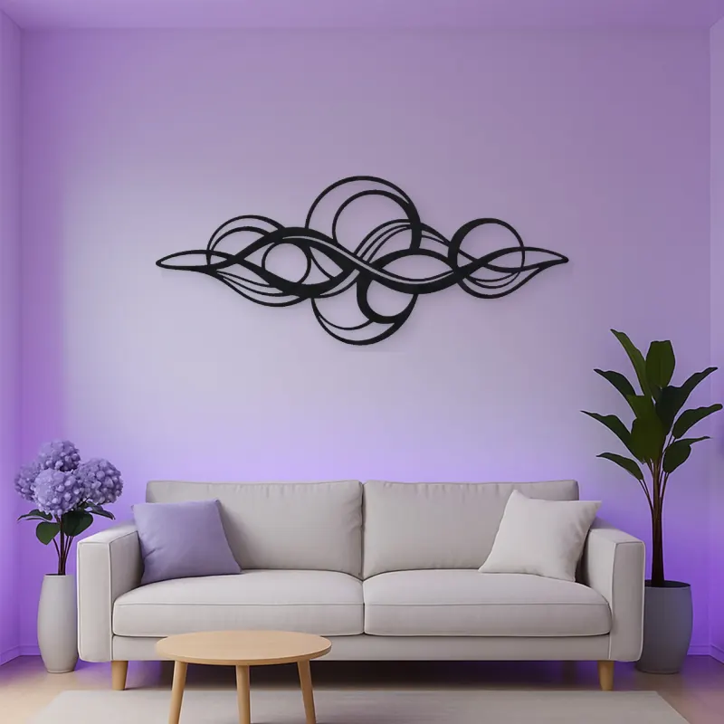 Calm Horizontal Rhythm Metal Wall Art | Modern Abstract Metal Decor