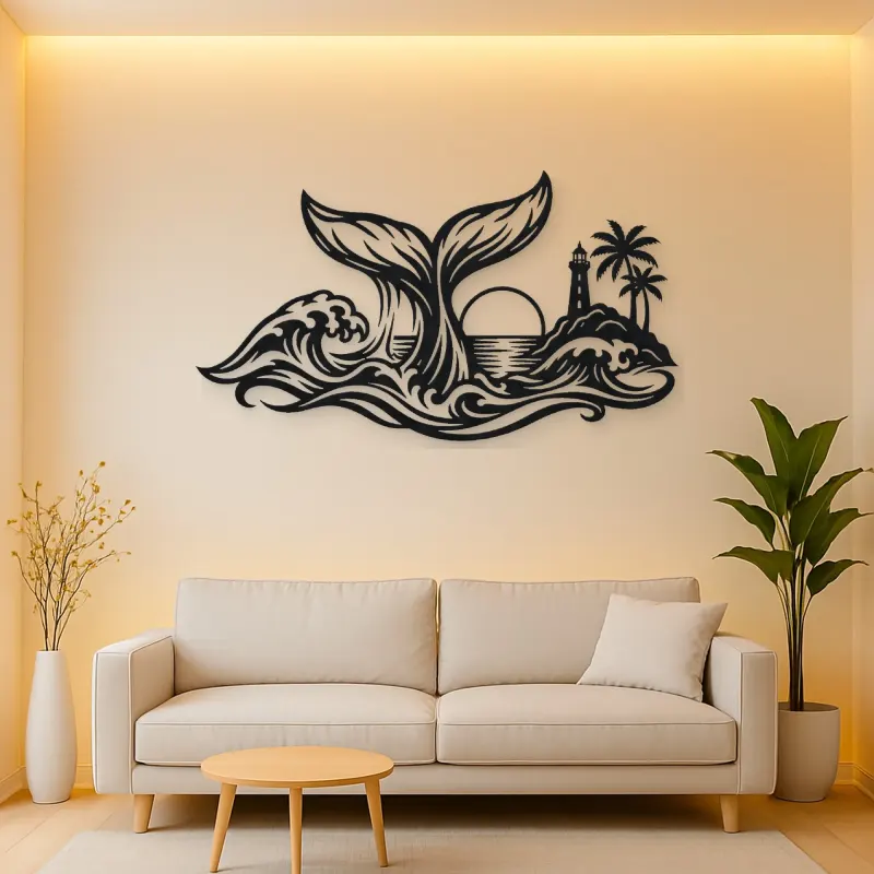Whale Tail Ocean Metal Wall Art | Coastal and Nautical Wall Decor