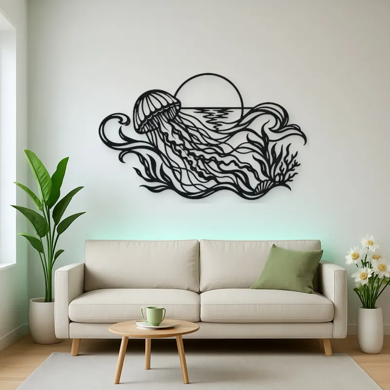 Jellyfish Drift Metal Wall Art | Coastal and Nautical Wall Decor