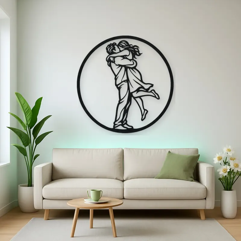 Long Distance Reunion Metal Wall Art | Romantic Couple Decor