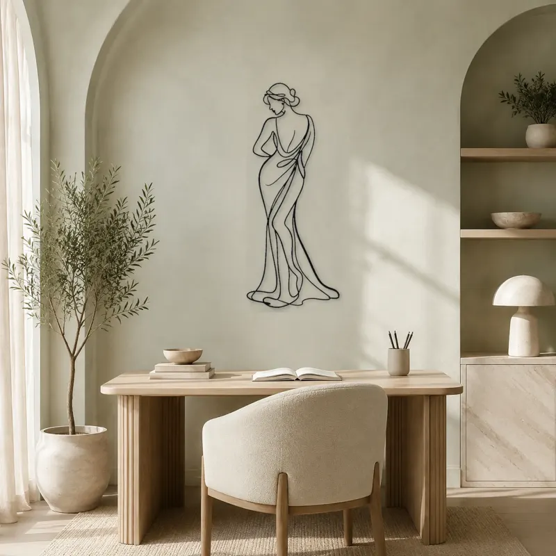 Soft Twist Model Metal Wall Art | Fashion Figure Wall Decor - lifestyle view 4