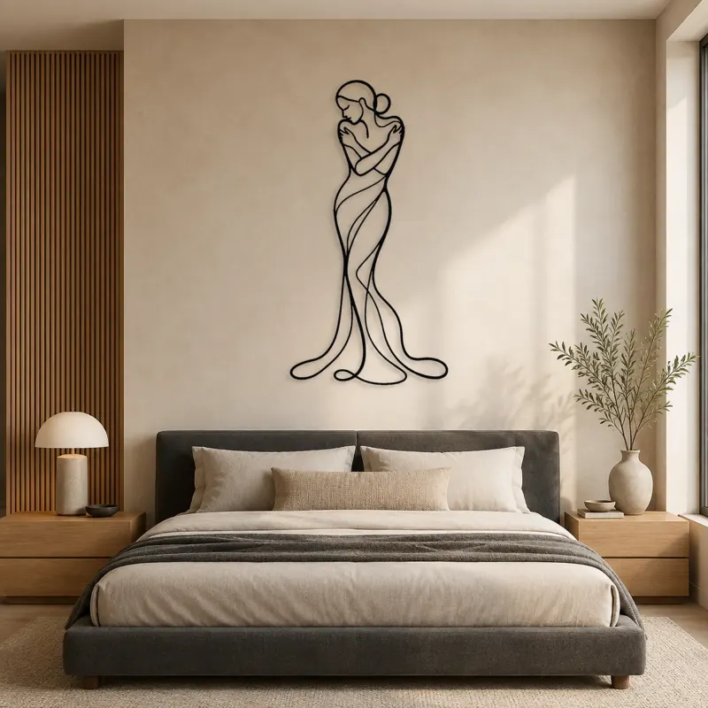 Quiet Self Embrace Metal Wall Art | Feminine Figure Wall Decor - lifestyle view 5