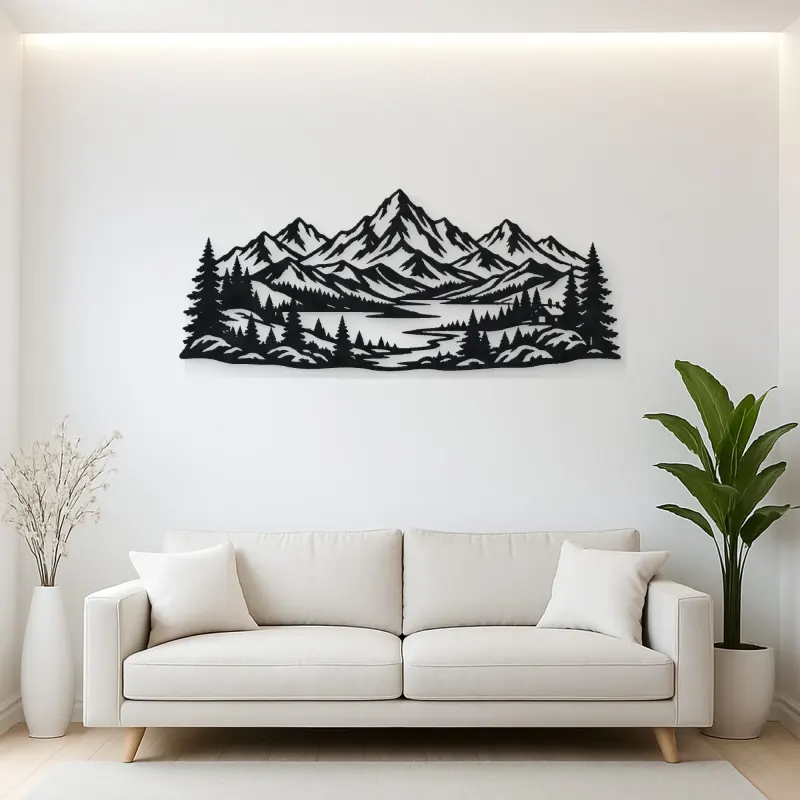 Snowcap Serenity Metal Wall Art | Modern Abstract Metal Decor