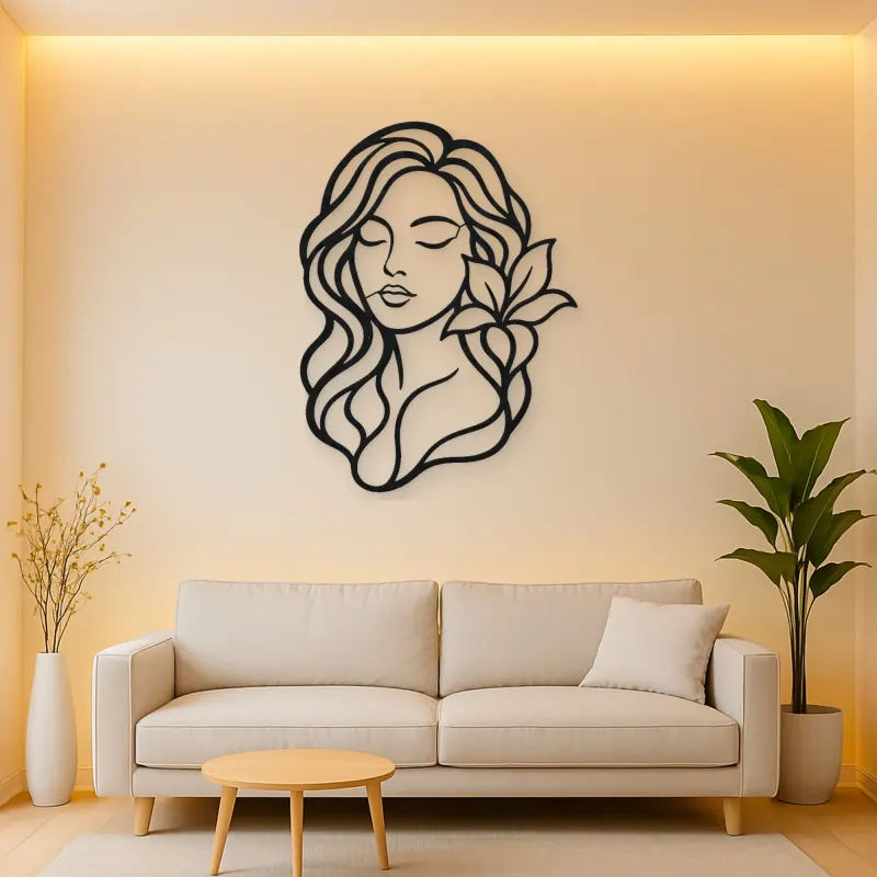 Closed Eyes Serenity Metal Wall Art | Modern Abstract Metal Decor