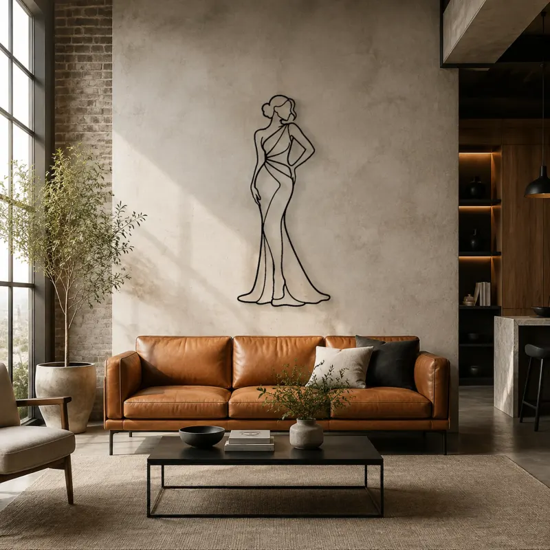 Classic Red Carpet Pose Metal Wall Art | Fashion Figure Wall Decor - lifestyle view 2