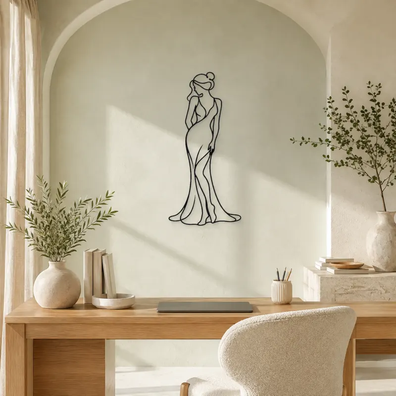 Soft Hip Contrapposto Metal Wall Art | Feminine Figure Wall Decor - lifestyle view 4