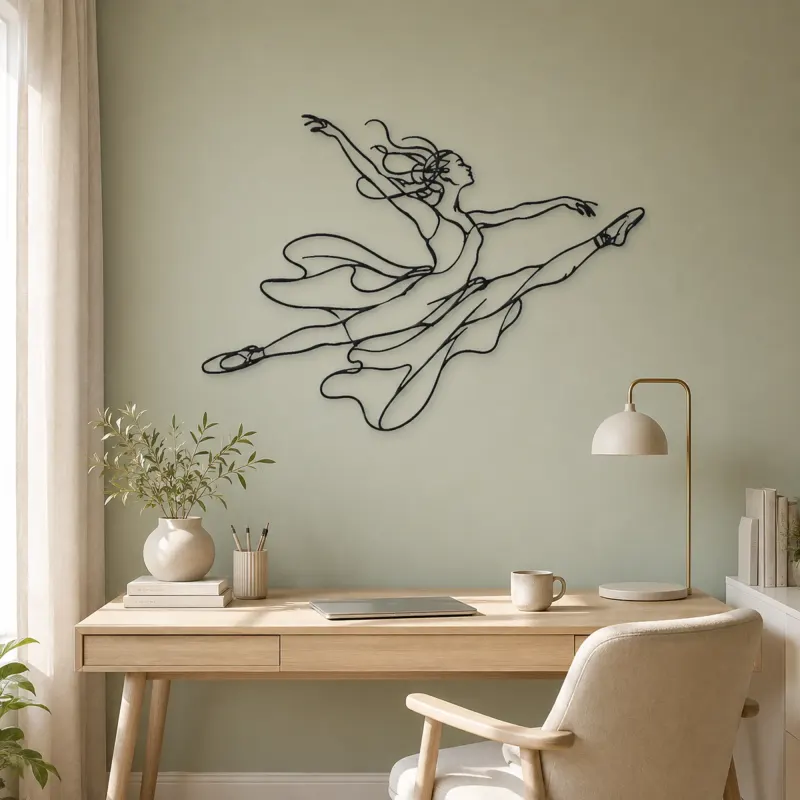 Ballet Grand Jete Metal Wall Art | Dance Silhouette Wall Decor - lifestyle view 4