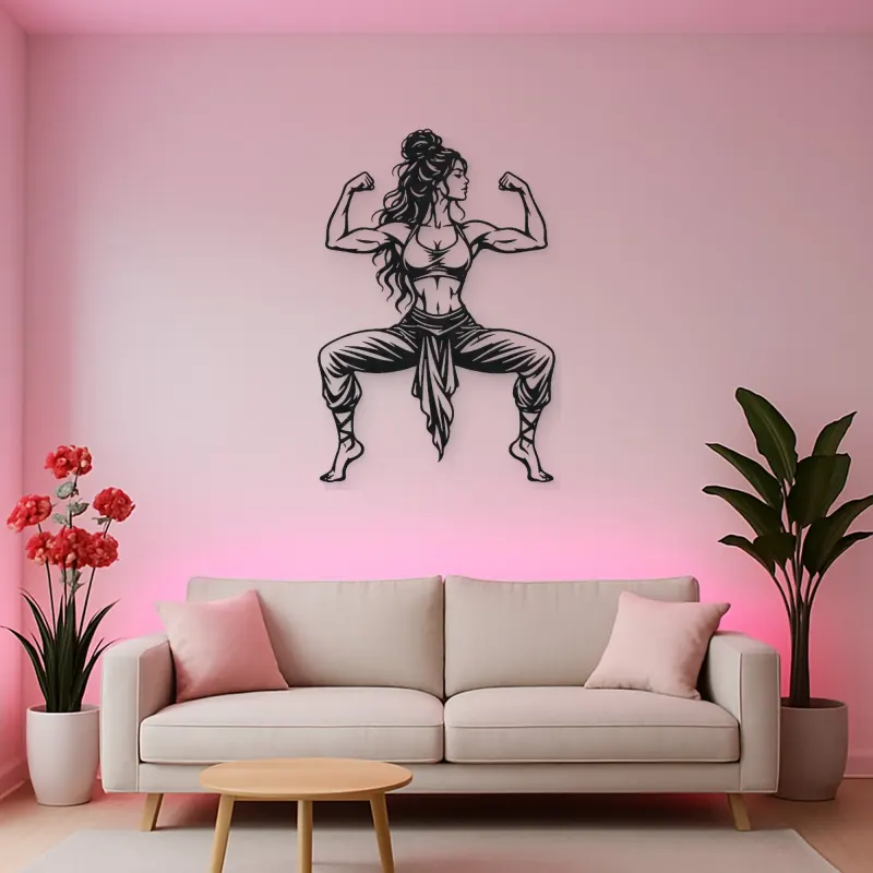 Goddess Pose Strength Metal Wall Art | Movement Silhouette Decor