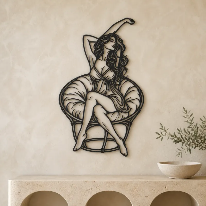 Morning Stretch Metal Wall Art | Movement Silhouette Decor - lifestyle view 3