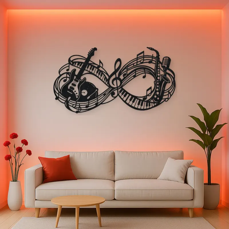 Infinite Melody Loop Metal Wall Art | Music Room Wall Decor
