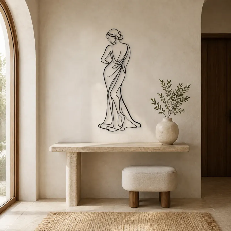 Soft Twist Model Metal Wall Art | Fashion Figure Wall Decor - lifestyle view 3