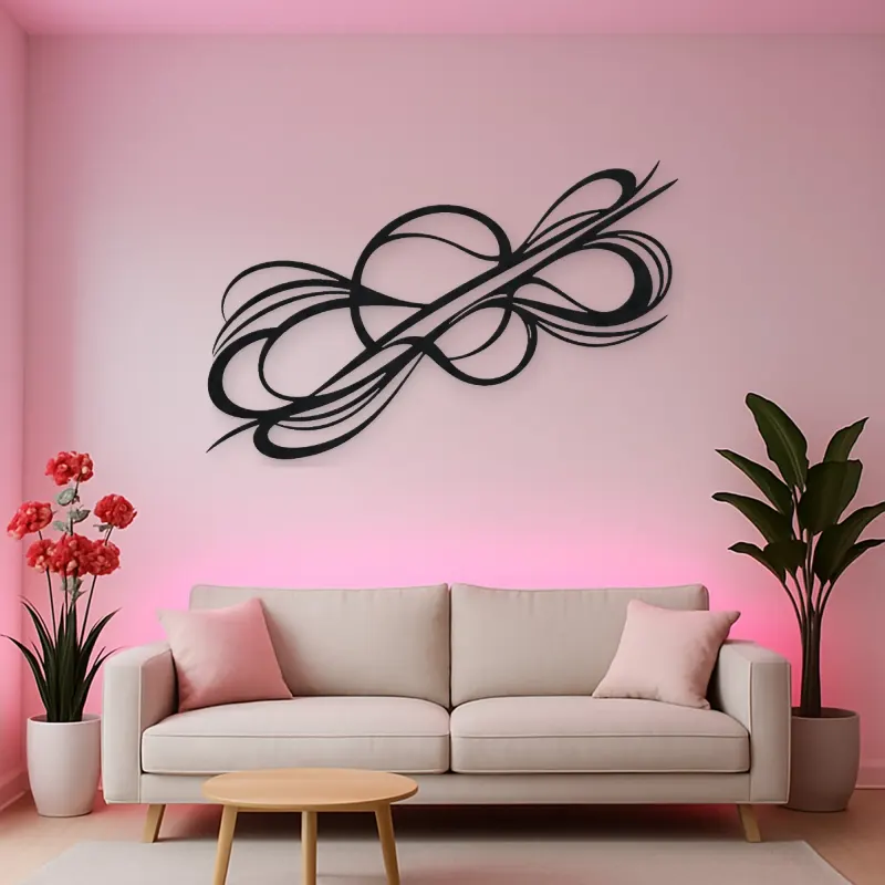 Dynamic Diagonal Flow Metal Wall Art | Modern Abstract Metal Decor
