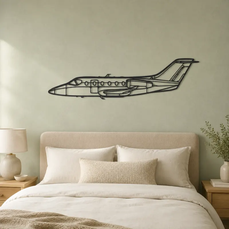 Hawker 400 Airplane Silhouette Metal Wall Art, Metal Aircraft Silhouette, Aviation Wall Decor, Aviator Decor - lifestyle view 2