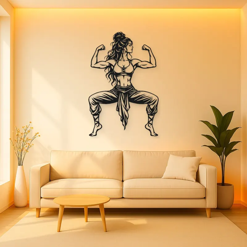 Goddess Pose Strength Metal Wall Art | Movement Silhouette Decor