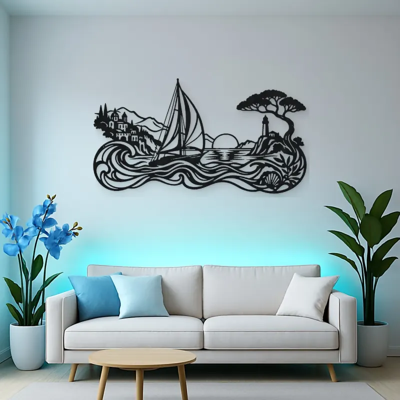 Mediterranean Sail Metal Wall Art | Coastal and Nautical Wall Decor