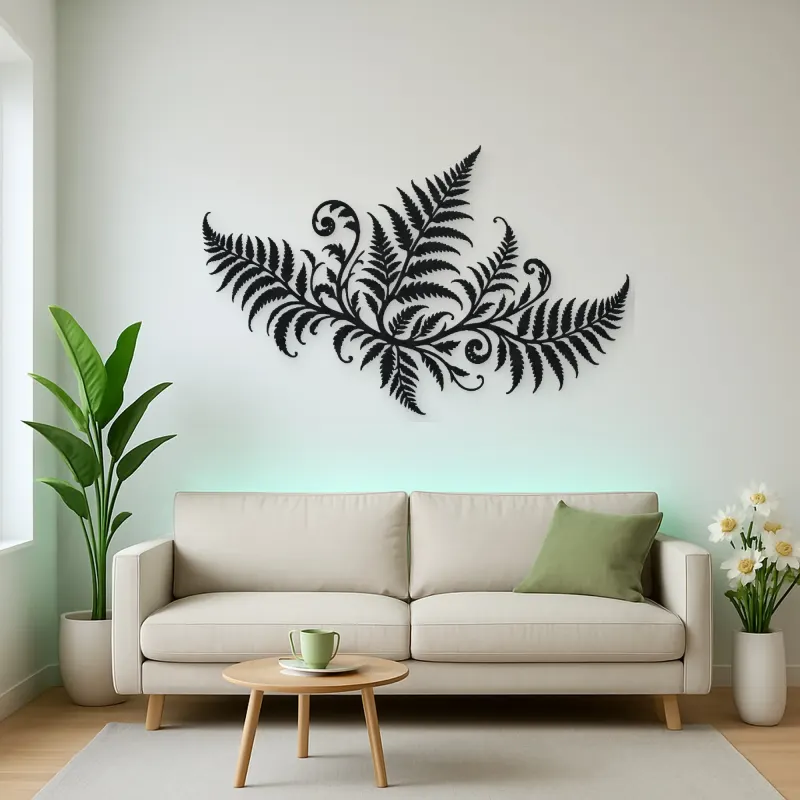 Fern Frond Wave Metal Wall Art | Coastal and Nautical Wall Decor