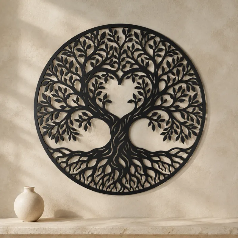 Heart Shaped Tree Metal Wall Art | Botanical Metal Wall Decor - lifestyle view 3