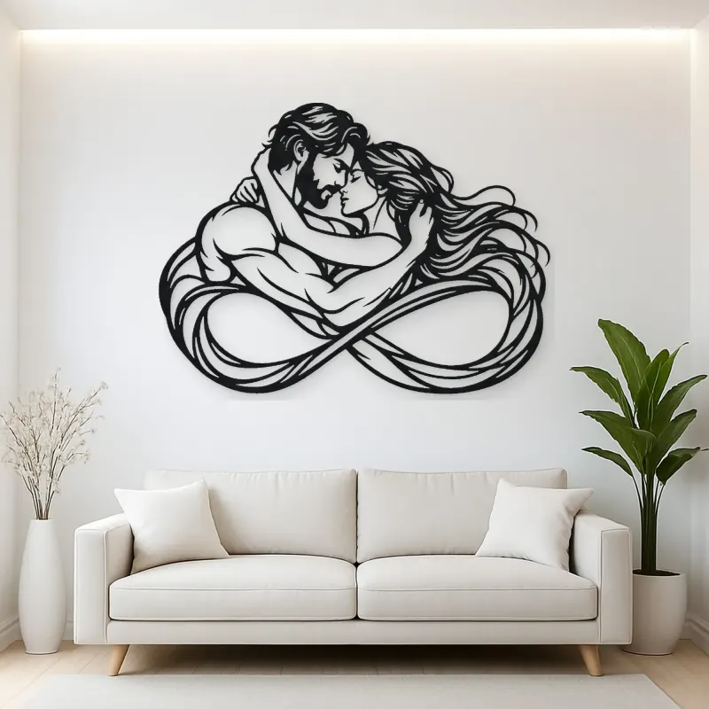 Eternal Loop Lovers Metal Wall Art | Romantic Couple Decor