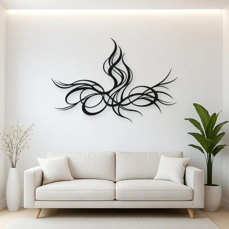 Rising Energy Lines Metal Wall Art | Modern Abstract Metal Decor