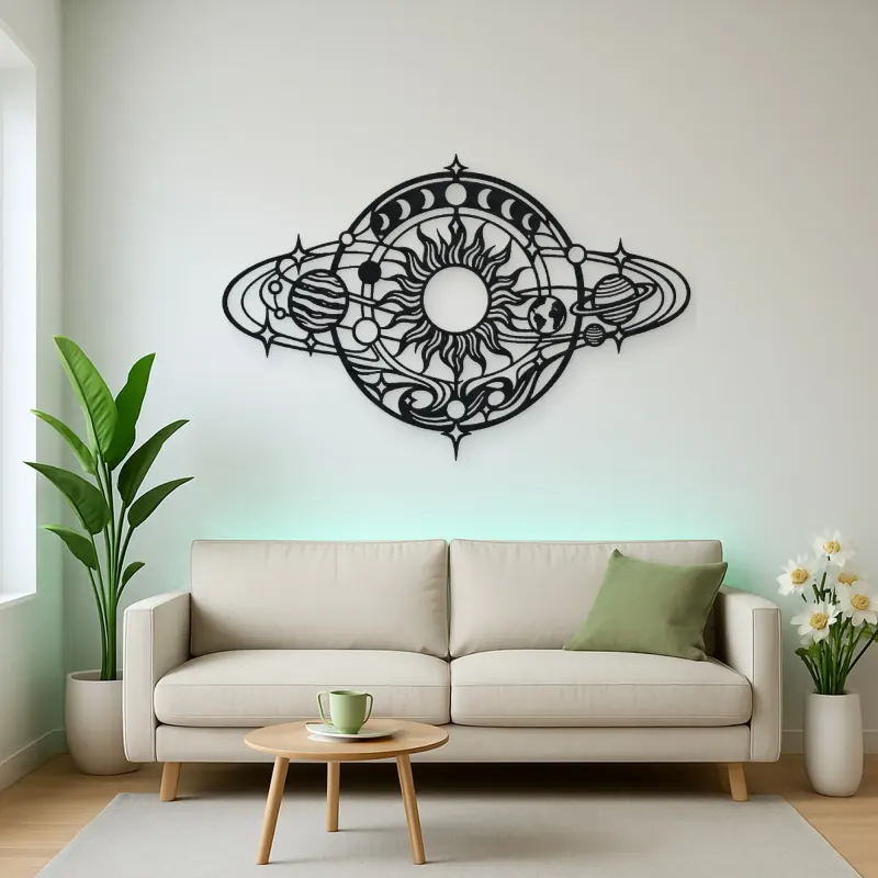 Orbiting Planets Flow Metal Wall Art | Modern Abstract Metal Decor