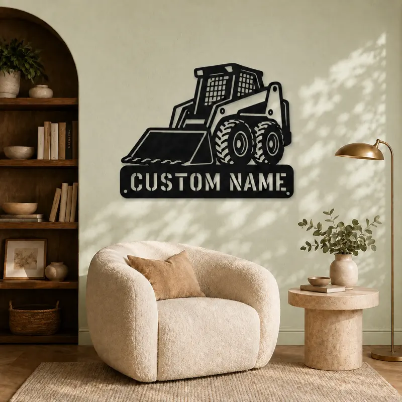 Personalized Compact Skid Steer Loader Metal Wall Art - lifestyle view 5