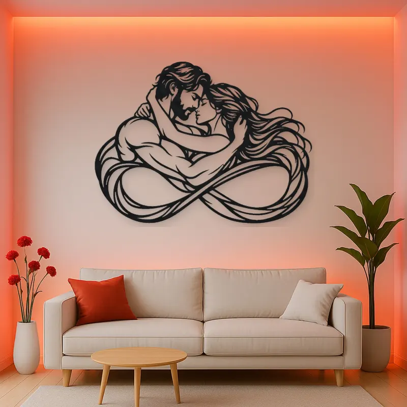 Eternal Loop Lovers Metal Wall Art | Romantic Couple Decor