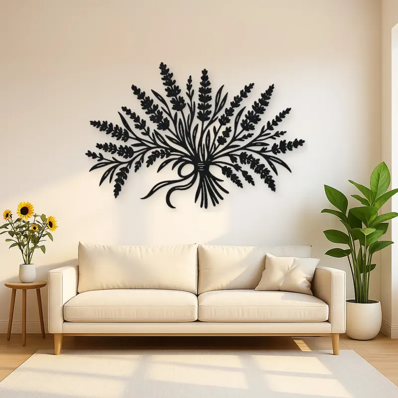 Lavender Bouquet Metal Wall Art | Botanical Metal Wall Decor