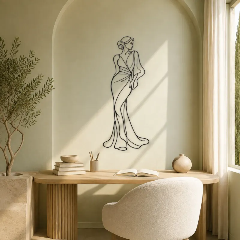High Fashion Backline Metal Wall Art | Fashion Figure Wall Decor - lifestyle view 4
