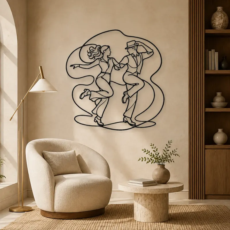 Tap Dance Rhythm Metal Wall Art | Couple Dance Wall Decor - lifestyle view 5