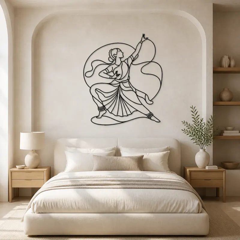 Bharatanatyam Pose Metal Wall Art | Dance Silhouette Wall Decor - lifestyle view 2