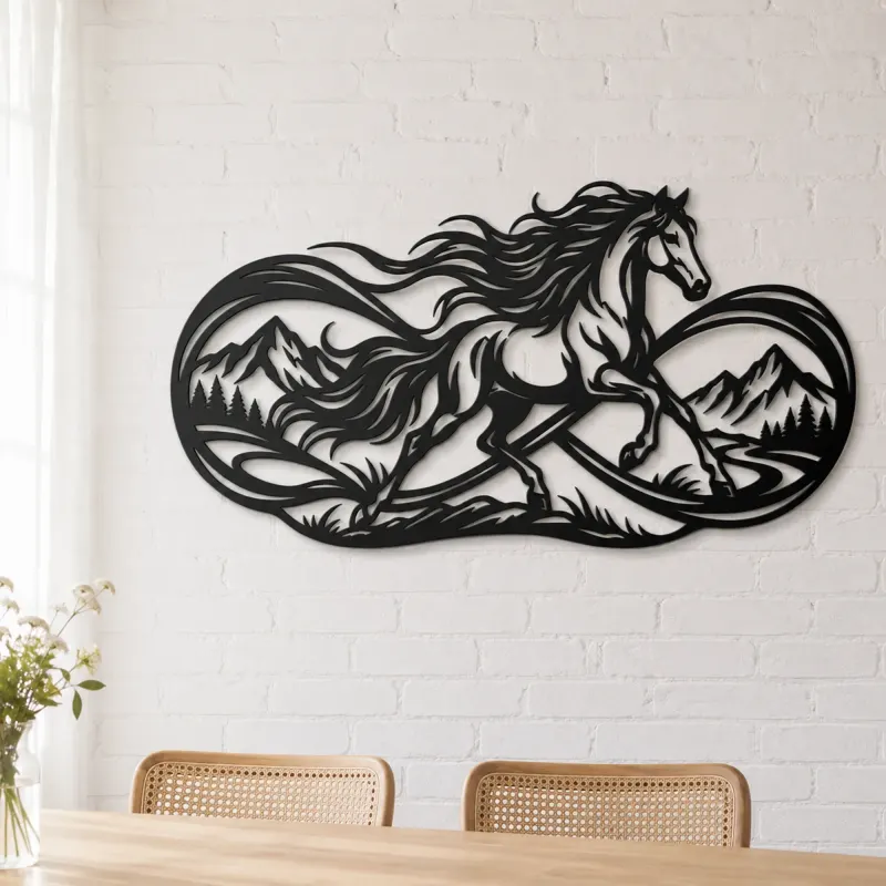 Infinite Horse Line Metal Wall Art | Equestrian Wall Decor - lifestyle view 4