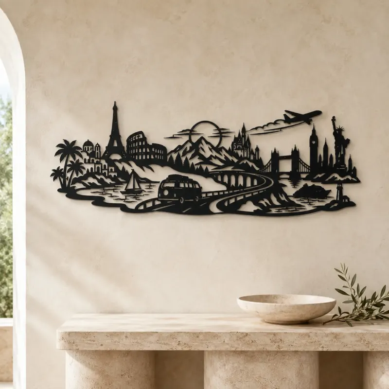 Road Trip Horizon Metal Wall Art | Travel and City Wall Decor - lifestyle view 3