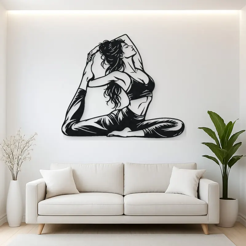 Pigeon Pose Serenity Metal Wall Art | Movement Silhouette Decor